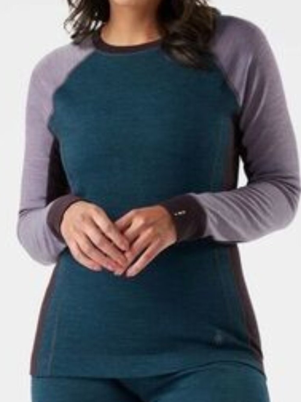 Smartwool Classic Thermal Merino Base Layer in Twilight Blue Heather Colorblock